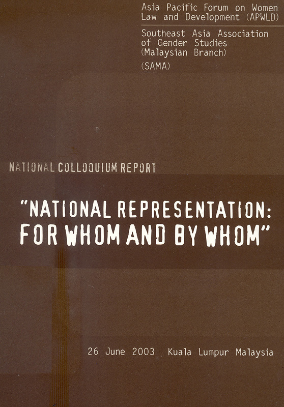  National colloquim report: national representation: for whom and by whom