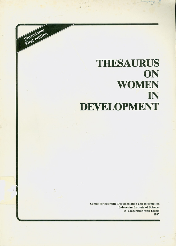  Thesaurus on women in development 