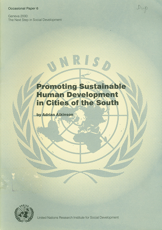  Promoting sustainable human development in cities of the South : a Southeast Asian perspective 