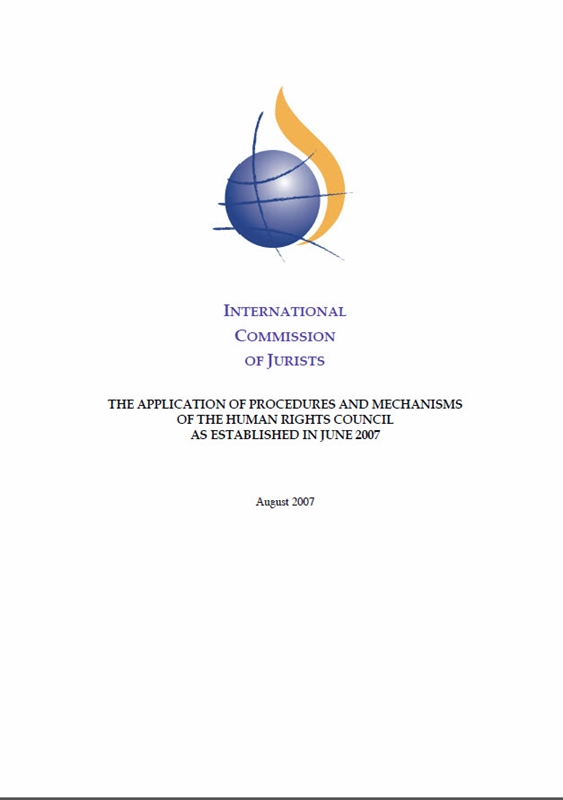  The application of procedures and mechanisms of the Human Rights Council